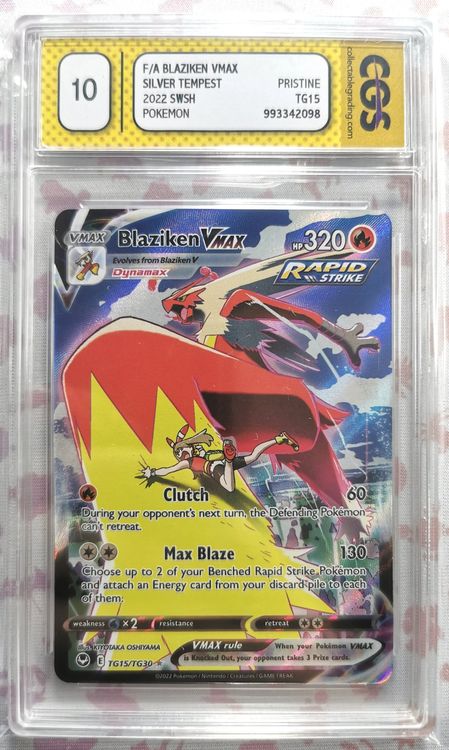 2021 factory Pokemon Japanese Vmax Climax 217 Full Art/Blaziken Vmax PSA 10