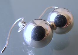 Silber 925 Kugel Ohrringe 12 mm
