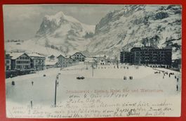 Grindelwald 1901 - Eisfeld, Hotel Bär und Wetterhorn