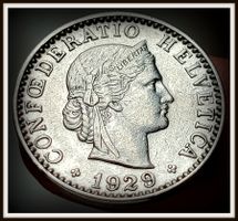 SCHWEIZ 20 RAPPEN 1929