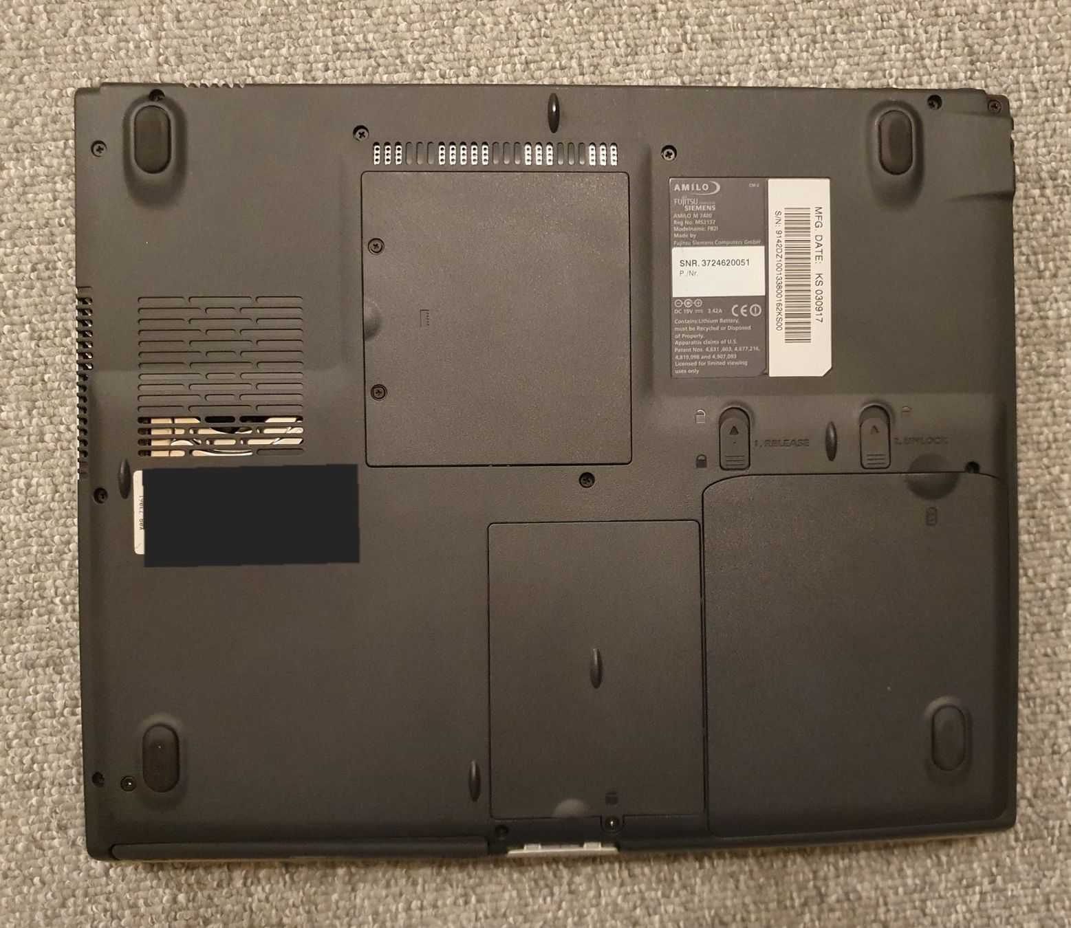 Fujitsu Notebook: Fujitsu Amilo M7400, Bodi Linux – Usato da Winterthur venduto da E-Frosch 2