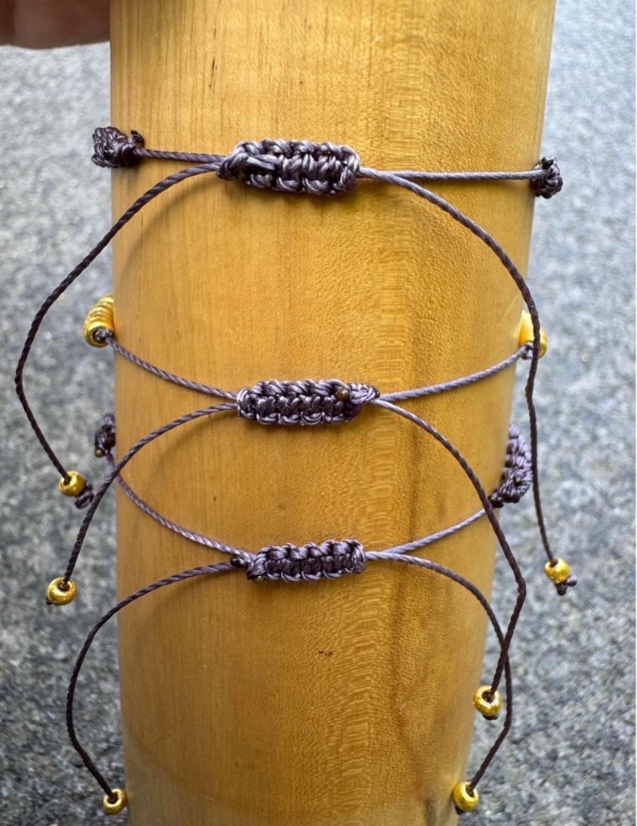 Bracciali & Braccialetti: 3er Set selbstgemachte Armbänder Makramee echte Steine – Nuovo (secondo la descrizione) da Niederbüren venduto da poschti 4