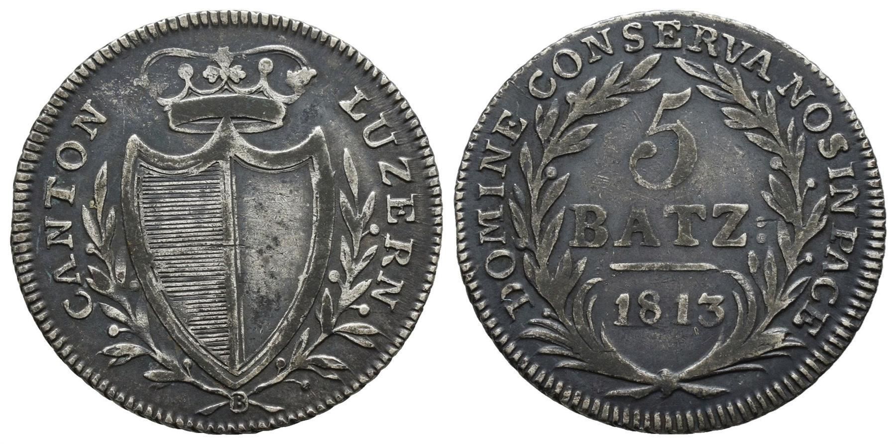 Tutti le monete: Luzern 5 Batzen 1813  /2037 – Usato da Trimbach venduto da Solothurn1