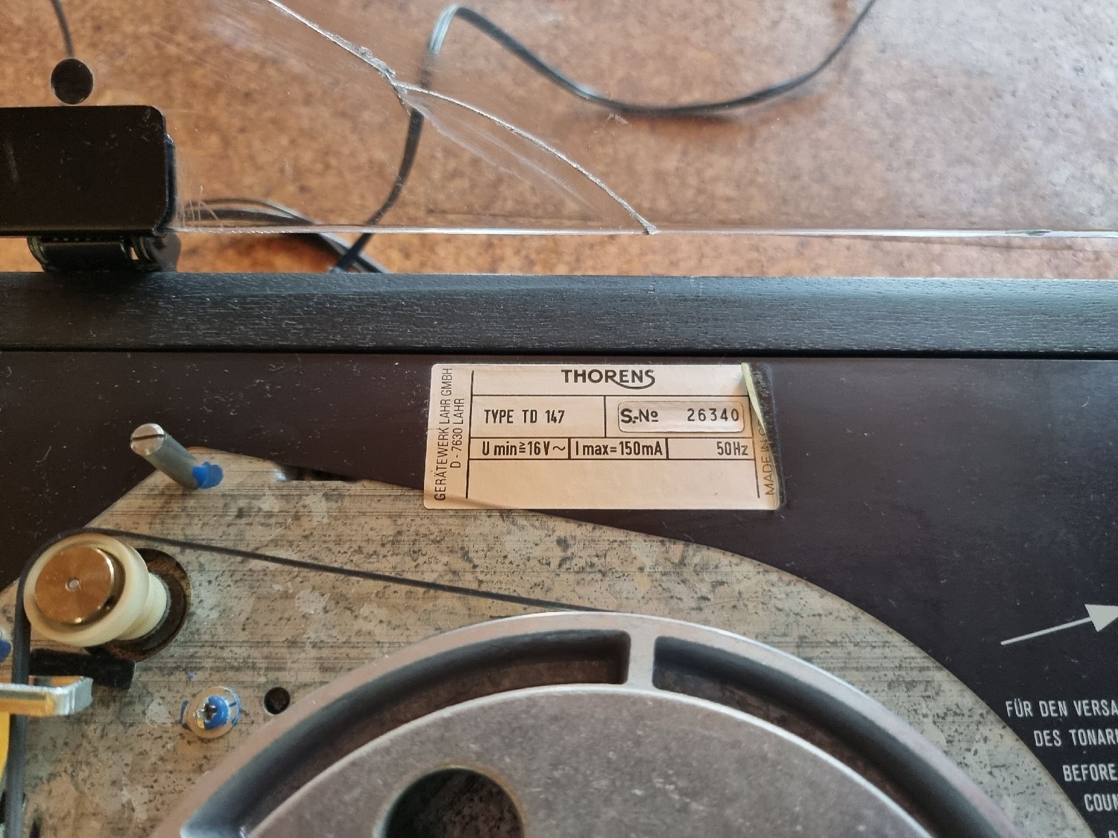 Thorens Tourne-disques: Thorens TD 147 Plattenspieler – D'occasion à Rigi-Kaltbad par Marion_Fercher 2