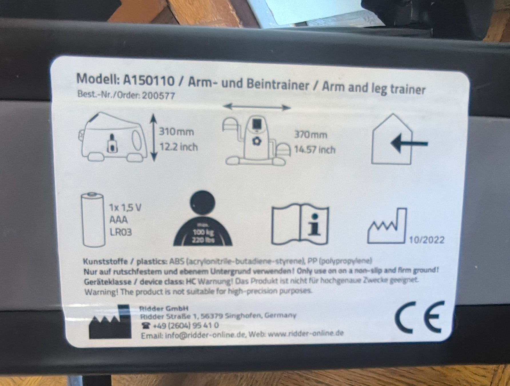 Hometrainer: Mini Bike Heimtrainer Ridder A150110 – Usato da Gams venduto da MissTraveller 3