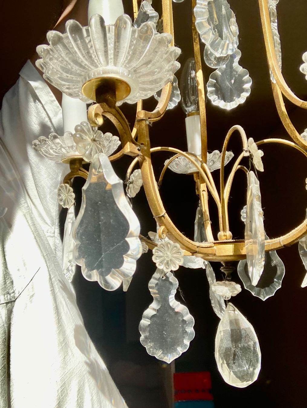 Kronleuchter & Deckenlampen: Kronleuchter mit Glasschmuck – Gebraucht aus Zürich von Himbaer 3