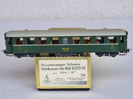 TOP Rarität Ferro-Suisse RhB HOm 1:87 Personenwagen B 2225