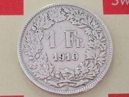 1 Franken 1910 ss+, nur 1,0 Mio!