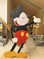 Mickey Mouse Figur Holz auf Rollen Dekoration gross