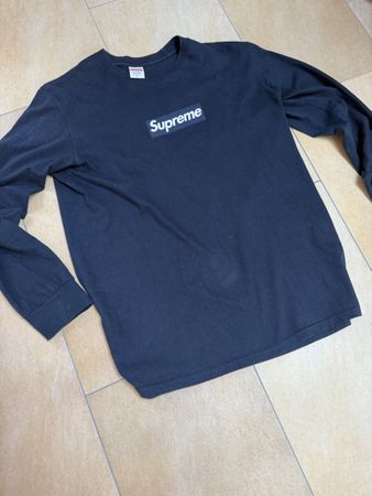 Supreme Box Logo Long Sleeve Tee Navy – Grösse M – Original
