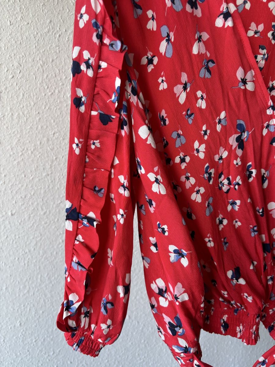 Kookai Camicette: Blouse cache-cœur Kookai rouge  – Nuovo (secondo la descrizione) da Onex venduto da ali_8gbq 1