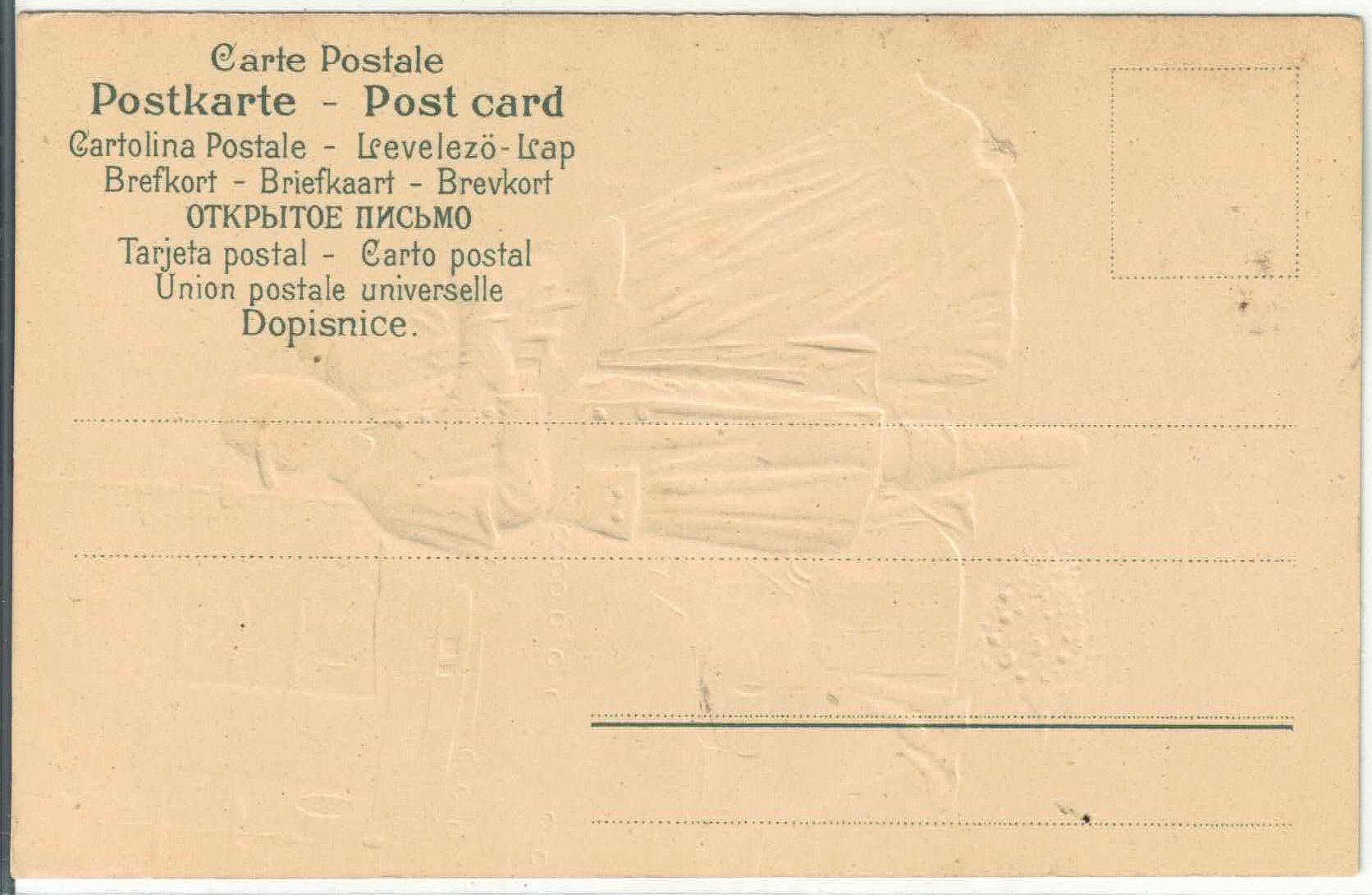 Cartoline postali: Rob Kämmerer - Abschied am Hafen - Präge-Litho – Usato da Ettingen venduto da Kartenplanet 1