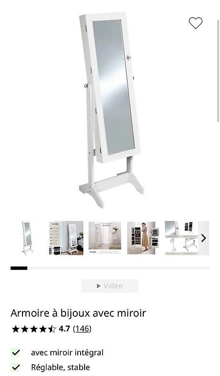 Armadi: Armoire bijoux a miroir – Usato da Vich venduto da NatachaCK