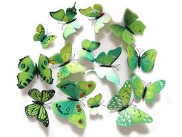 12 MAGNET SCHMETTERLINGE 3D GRÜN - DEKO - KÜHLSCHRANK MAGNET