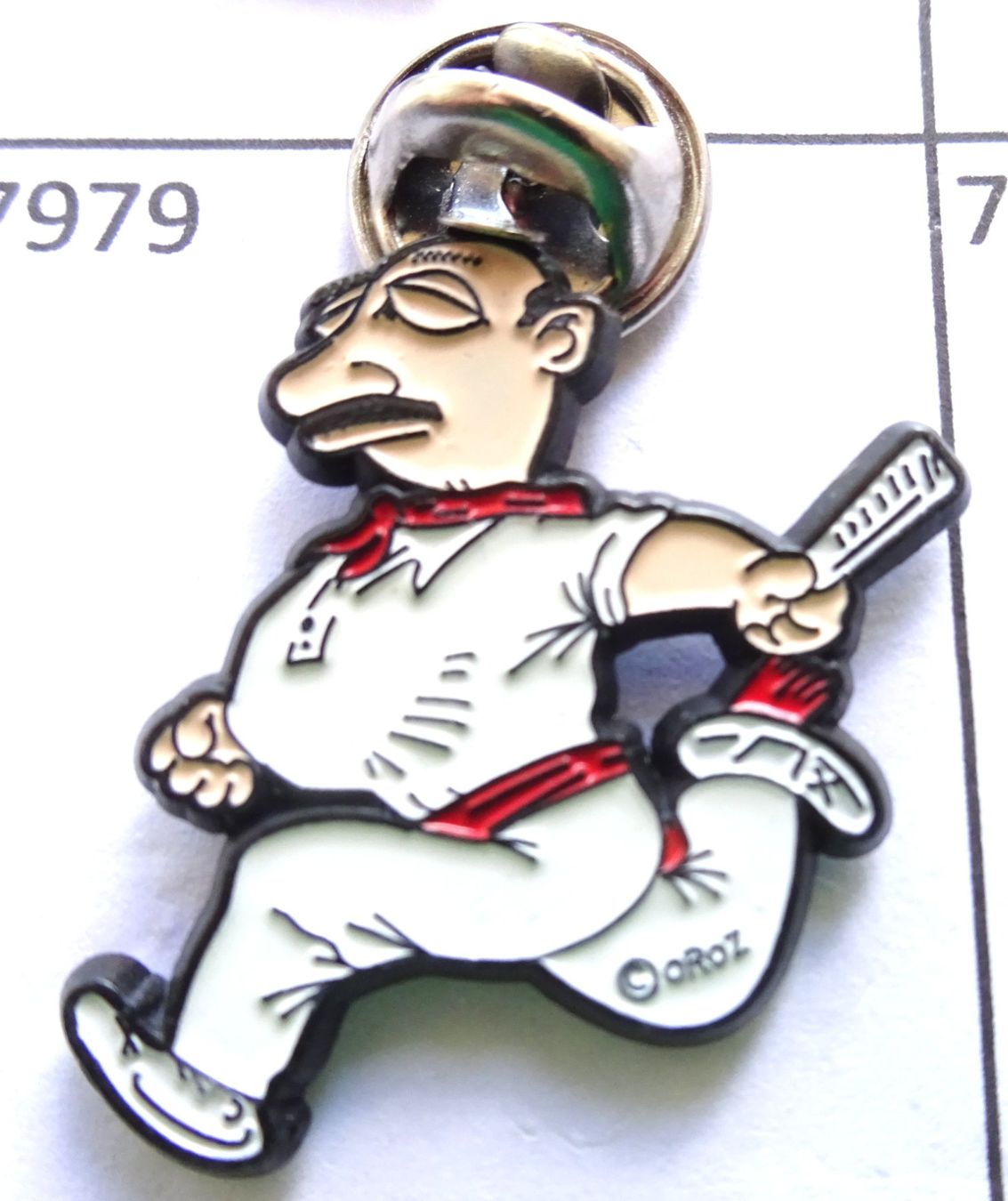 Plaketten & Abzeichen: Pin Mann im Sprung weiss – Gebraucht aus Utzenstorf von BUtter81