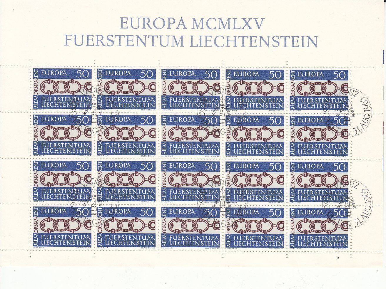 Tutti i francobolli: LBK 389 Originalbogen mit ET – Usato da Bürglen TG venduto da StampGraf