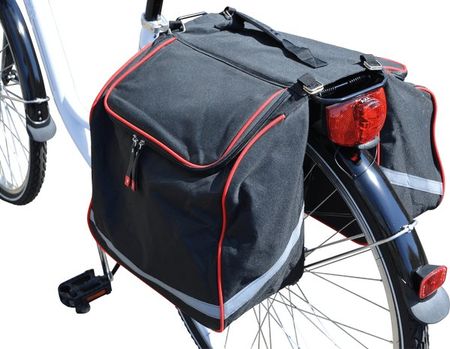 Fahrrad-Doppeltasche mit Reflektorstreifen
