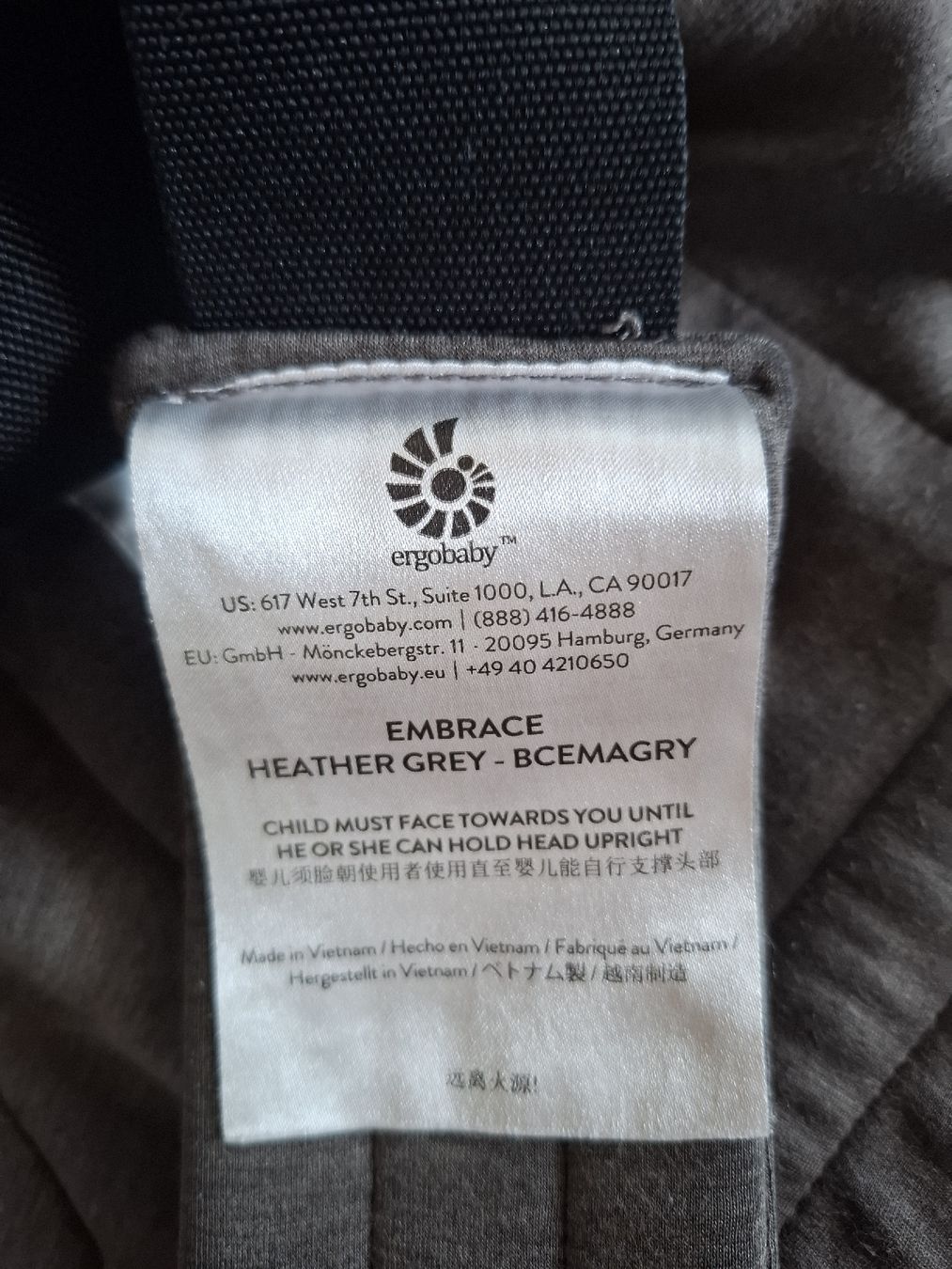 Ergo Baby Marsupi portabebè: Ergobaby Embrace Trage Heather Grey – Usato da Herzogenbuchsee venduto da NIDI_96 2