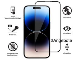 iPhone 14 Pro Panzerglas / Tempered Glass mit Schwarz Linie