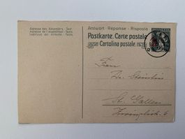 2 Postkarten mit Stempel Vättis und Wertstempelaufdruck