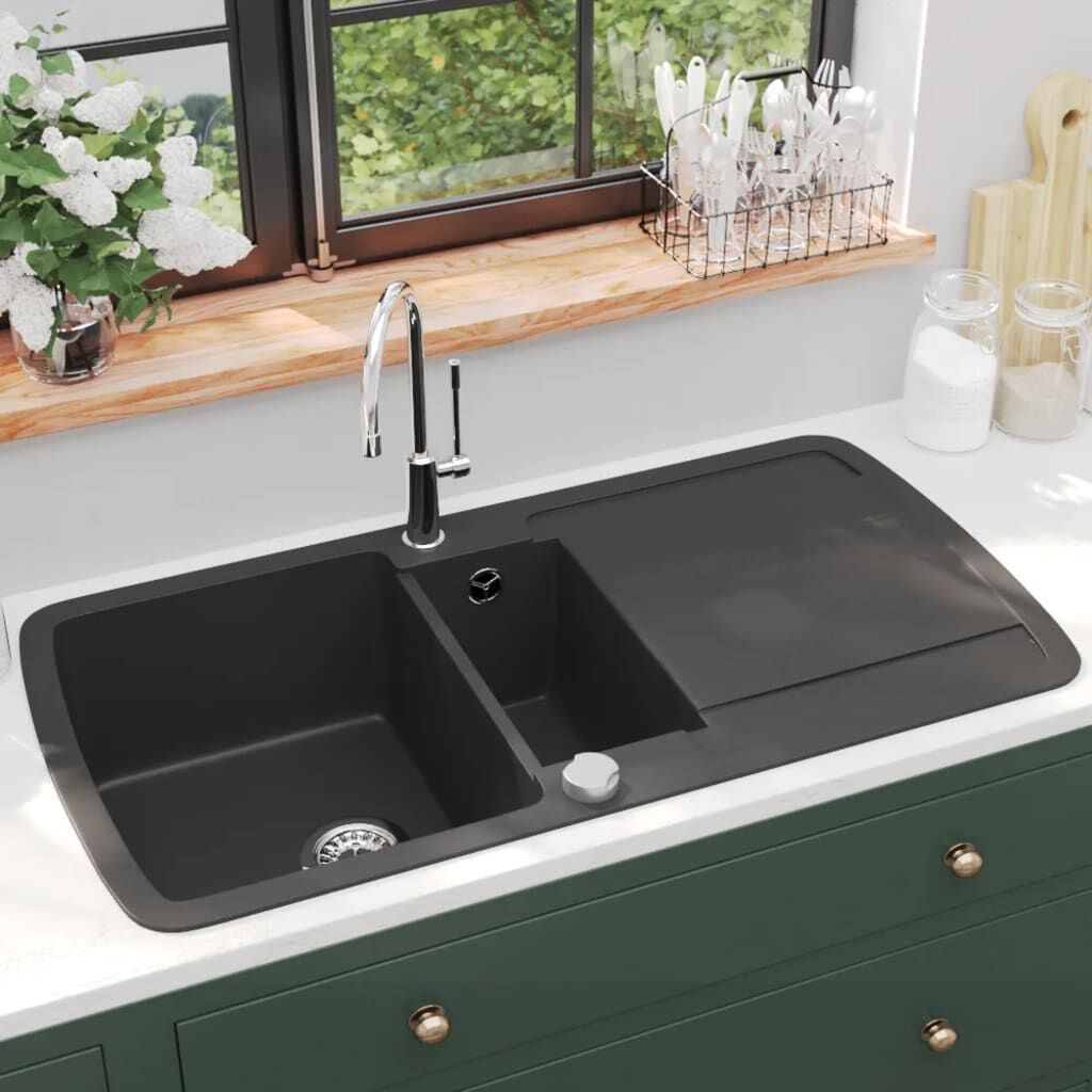Lavabi & lavandini: Granit Spülbecken Doppelbecken Schwarz – Nuovo e nell'imballaggio originale da Bühler venduto da DealHaus_Ostschweiz