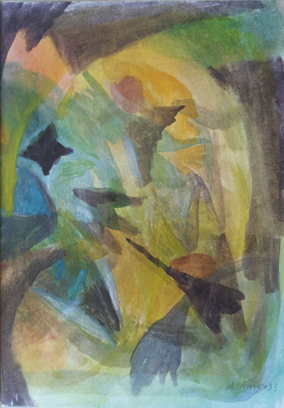 Dipinti: M. UTINGER : Aquarelle abstraite – Usato da Petit-Lancy venduto da kine 1