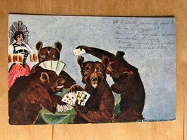Antike Postkarte, Bärenkarte, Jasse, 1902