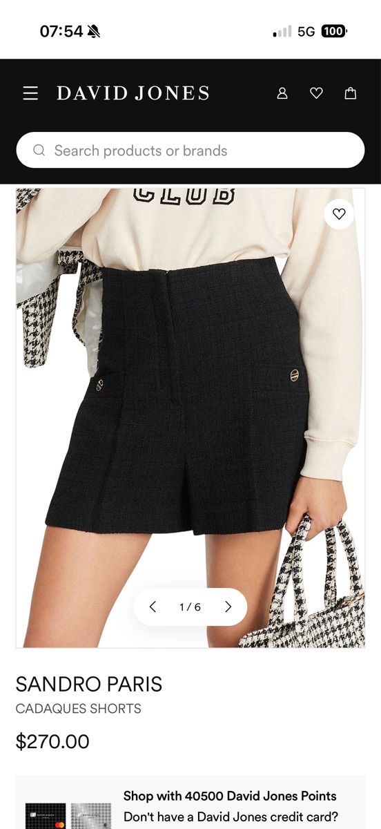 Sandro Pantaloni: Sandro Paris Cadaques Tweed-Shorts – Nuovo (secondo la descrizione) da Zug venduto da miami88mami