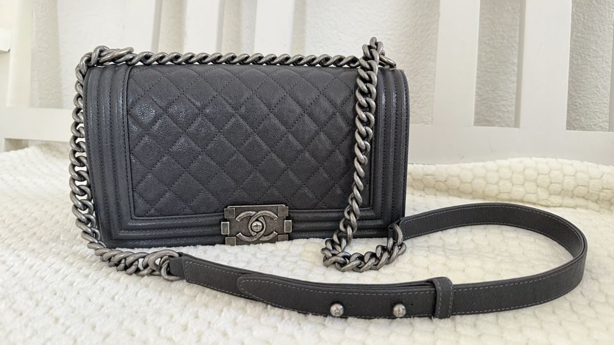 Chanel Borse da donna: CHANEL Old Boy Medium Anthrazit Caviar RHW – Usato da Henau venduto da catwoman02 4