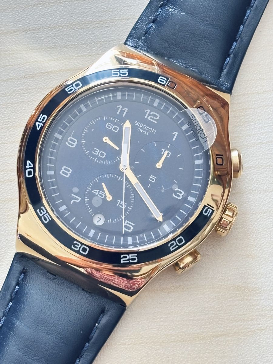 Swatch Orologi: Swatch Irony Chronograph goldfarben blau – Nuovo (secondo la descrizione) da Grenchen venduto da chththl