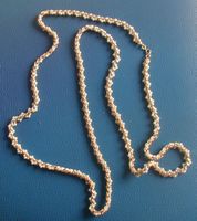 PERLEN KETTE mit Perlen, gross, 80er Jahre, 125 cm lang
