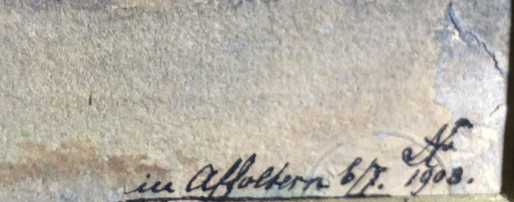 Dipinti: Aquarell - datiert 1908 - Gehöft - "in Affoltern" – Usato da Schaffhausen venduto da durruti 4