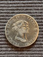 Münze 5 Franchi Lucca e Piombino 1806 Silber selten