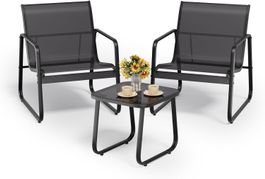 Balkonmöbel Set 3 teilig mit Tisch und 2 Sesseln Outdoor