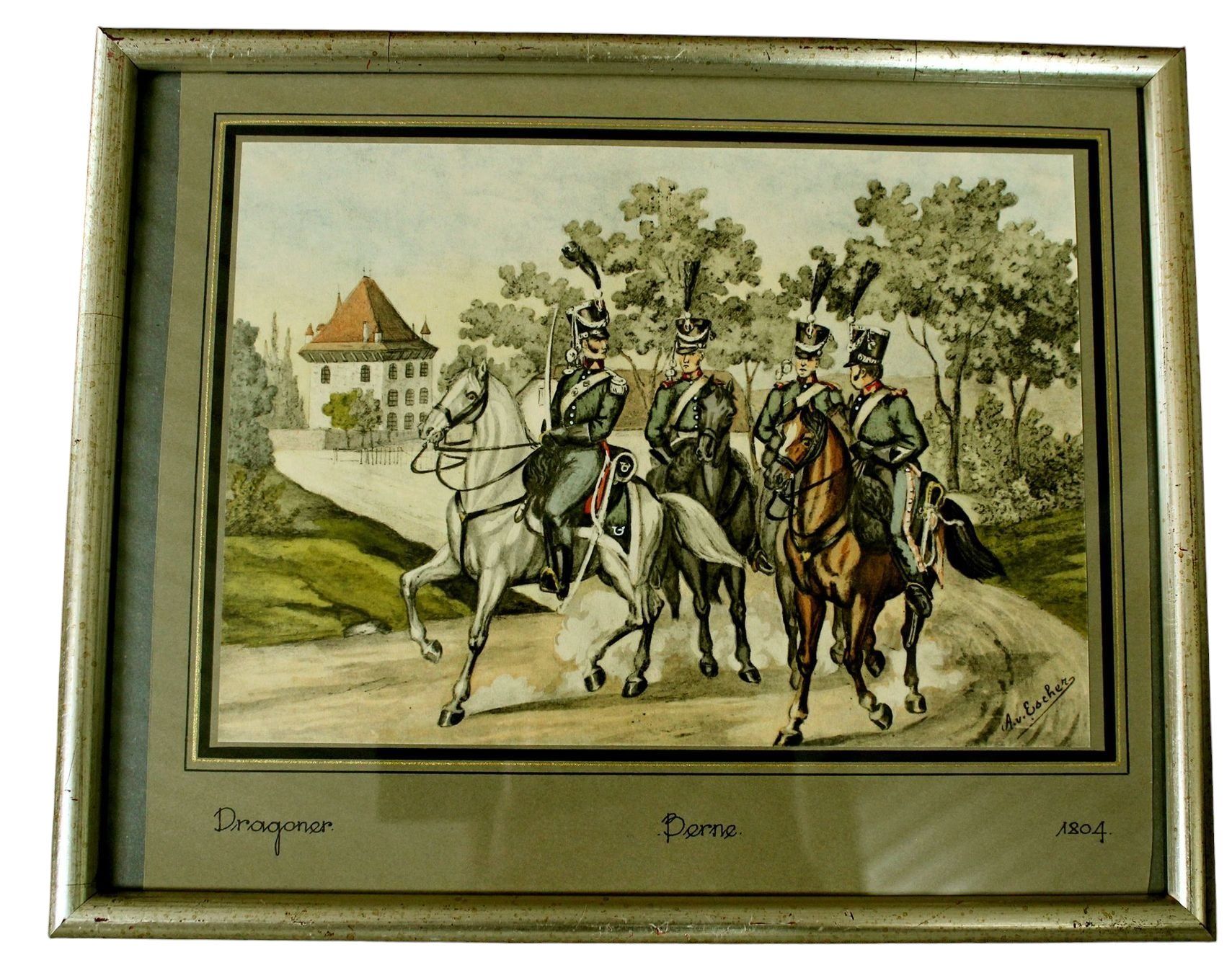 Grafica & Litografie: A. v. Escher Dragoner Berne 1804 – Usato da Tavannes venduto da Brocashop