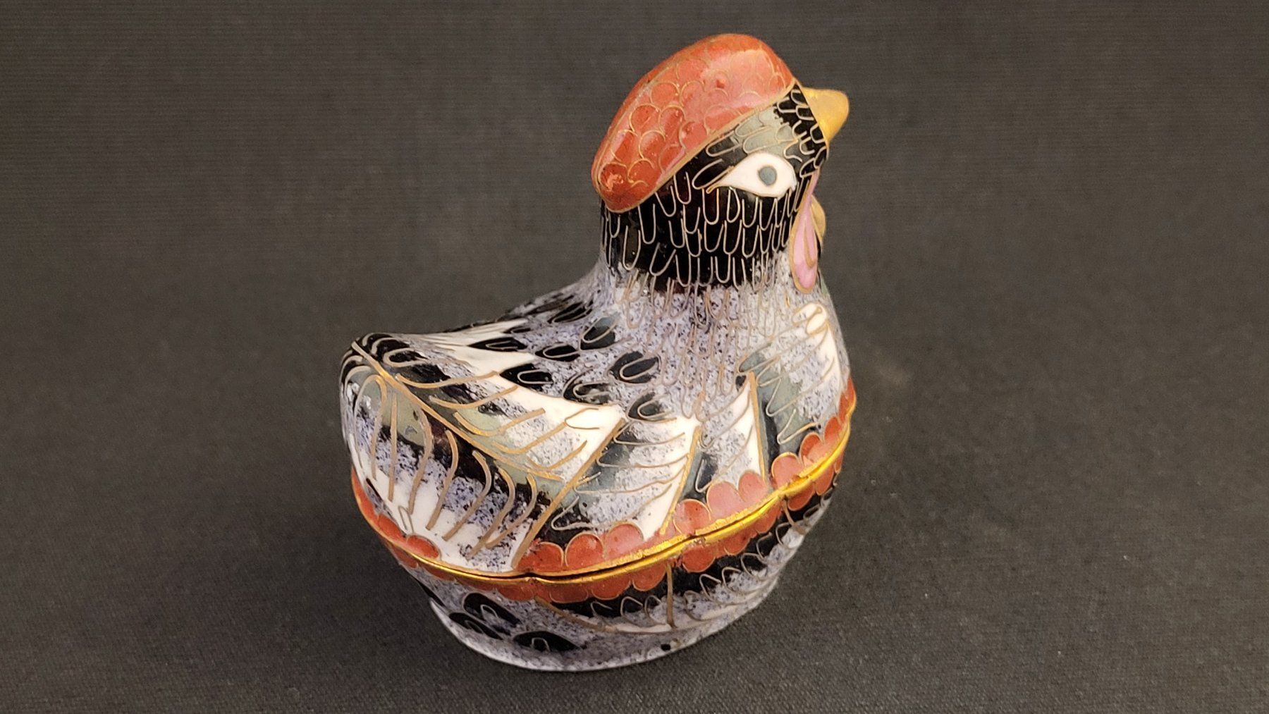Figuren: Cloisonne-Dose HUHN HENNE – Gebraucht aus Basel von spinne02 3