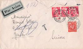 austaxierter FLUGPOST Paris-Geneve 1946, ab 1.--