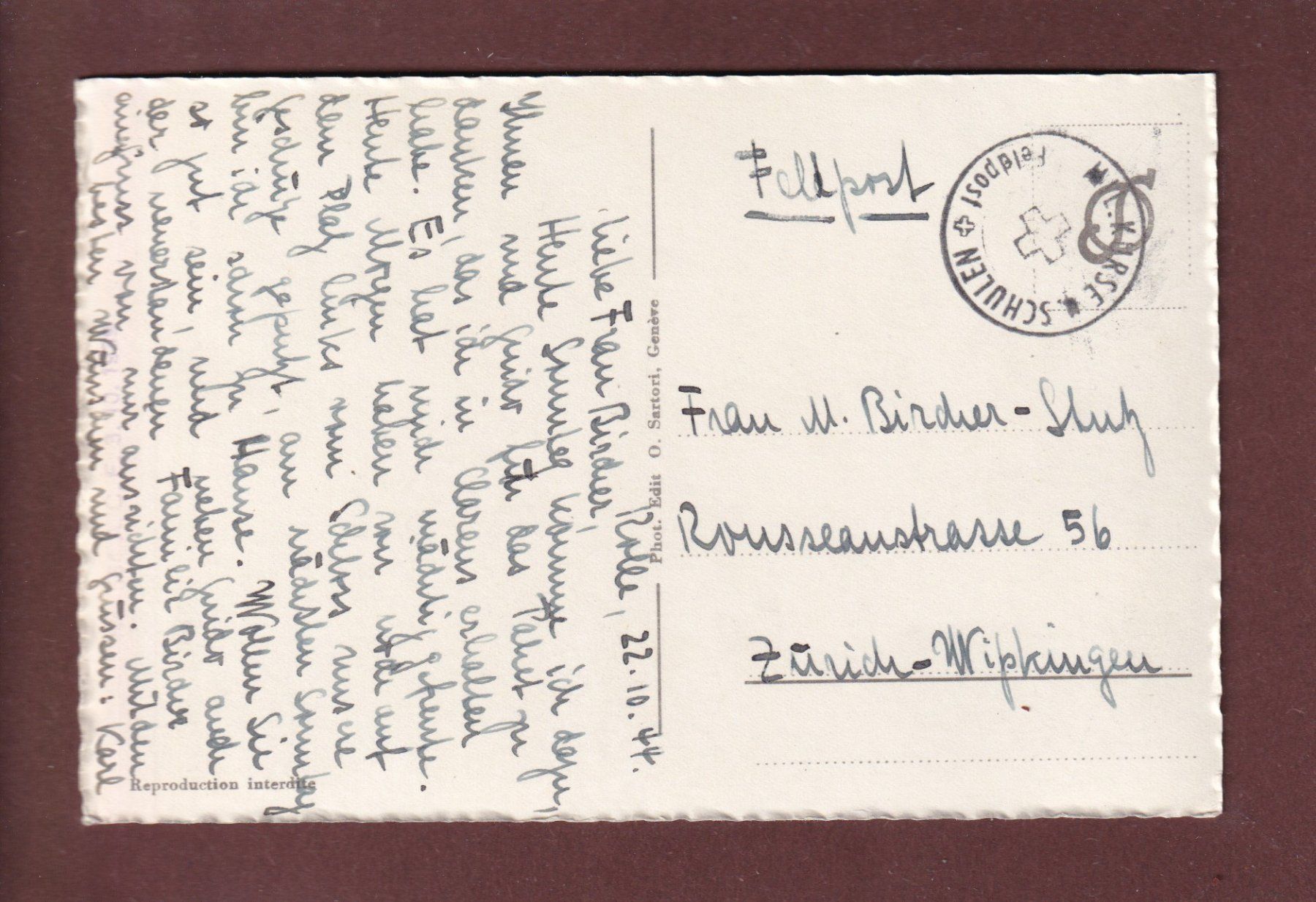 Cartoline postali: ROLLE - Le Château - 1944 Feldpost – Usato da Pully venduto da nicecards 1