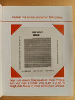 Lunar Bible / Mikrofilm-Bibel / "Kleinste Bibel der Welt"