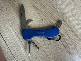 Taschenmesser Multitool blau – mit Korkenzieher & Karabiner