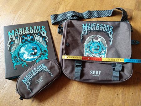 Coole Schultasche + Etuie + Ordner, Maui & Sons, Neu