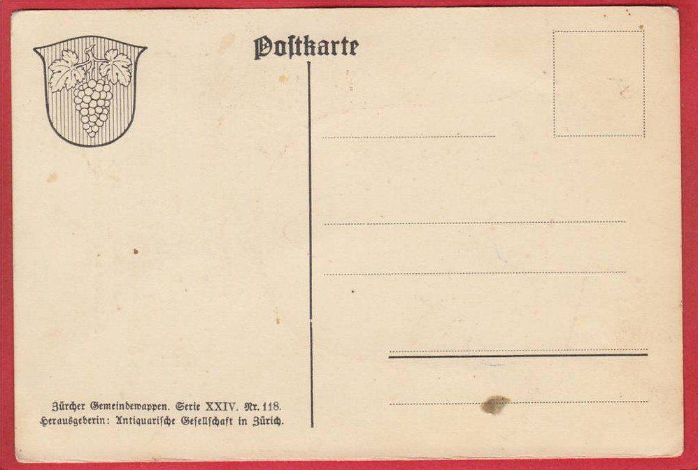 Cartoline postali: ZÜRICH TRUTTIKON, WAPPEN, GEMEINDEWAPPEN – Usato da Grüningen venduto da Kartenlaube 1
