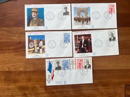 1971 Frankreich FDC De Gaulle 5 Briefe   (G627)