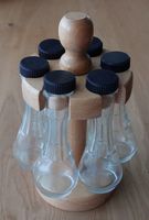 Holzkarussell mit 6 Schnapsfläschchen für Apéro 🍾