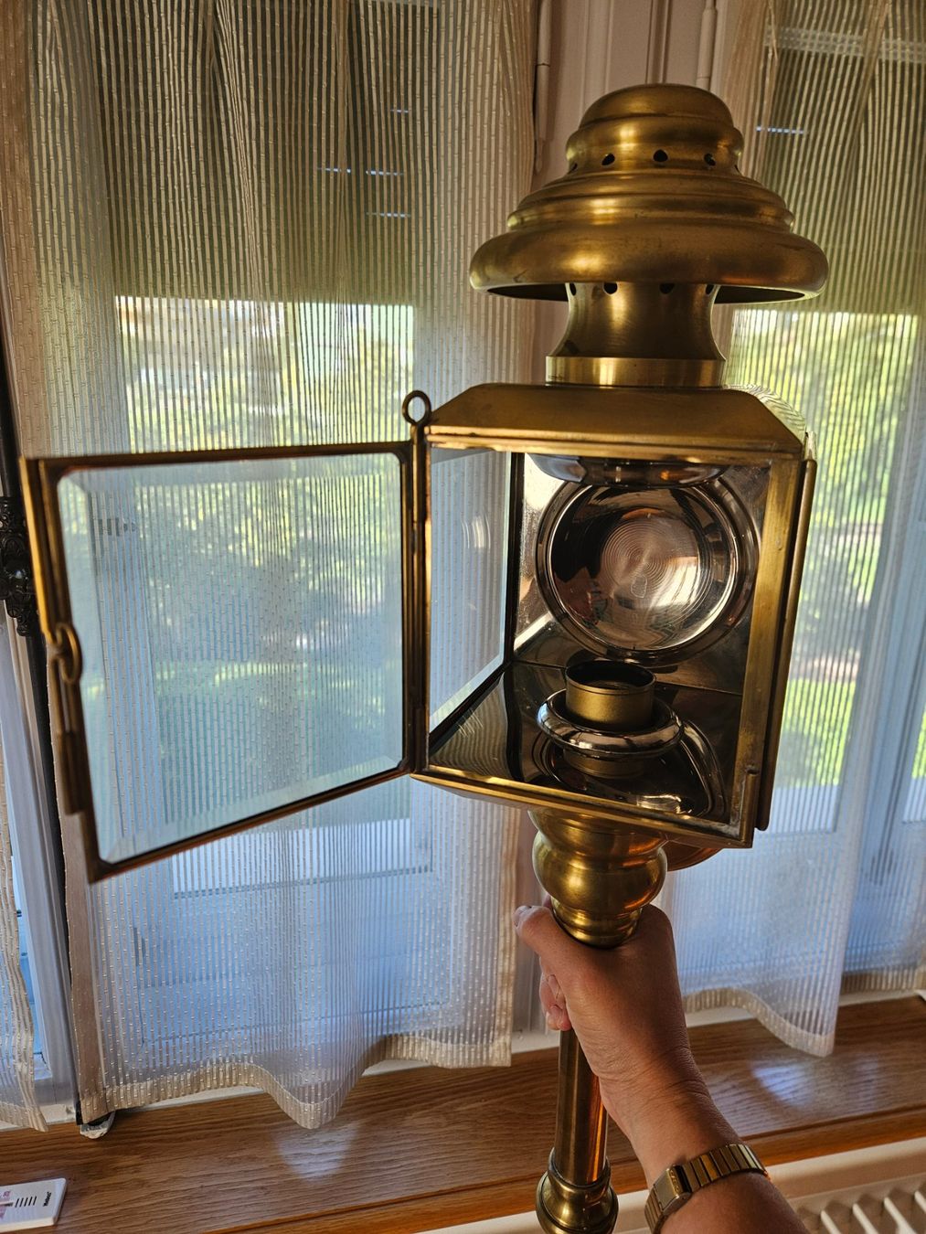 Lampade: Antike Kutschenlampe aus Messing – Usato da Kreuzlingen venduto da etz_6ctp