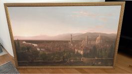 Reproduction d’un tableau de Florence avec cadre doré