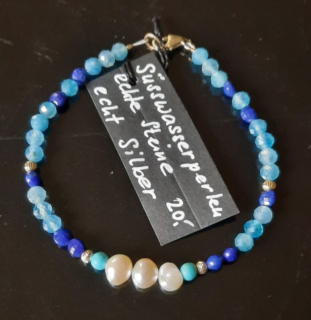 Armbänder & -reifen: Armband Süsswasserperlen echte Steine echt Silber – Neu (gemäss Beschreibung) aus Uster von sista-esta