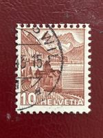 Schweiz 1940 Chillon dunkelbraun geriffelt gestempelt