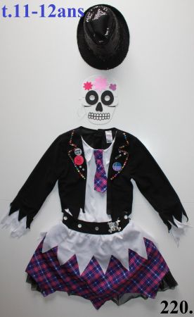 Costume squelette / Skelett t. 11 - 12 ans