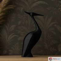 Graceful Egret Sculpture – Minimalist Bird Decor - 3D Print
